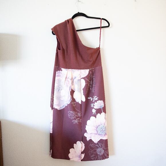 Ted Baker Nimala Stretch One Shoulder Midi Dress - Picture 4 of 5